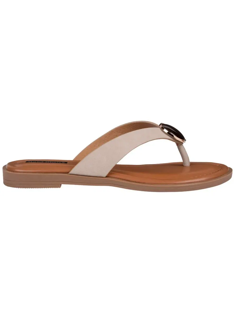 Женские сандалии на плоской подошве Jaylis Hardware GC Shoes — изображение 2 из 5, бежевый