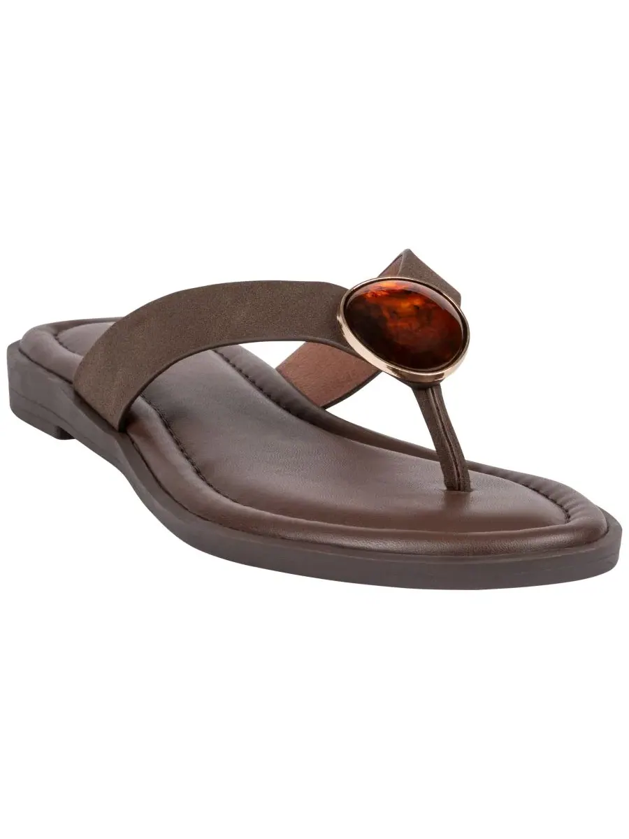 Женские сандалии на плоской подошве Jaylis Hardware GC Shoes — изображение 1 из 5, коричневый