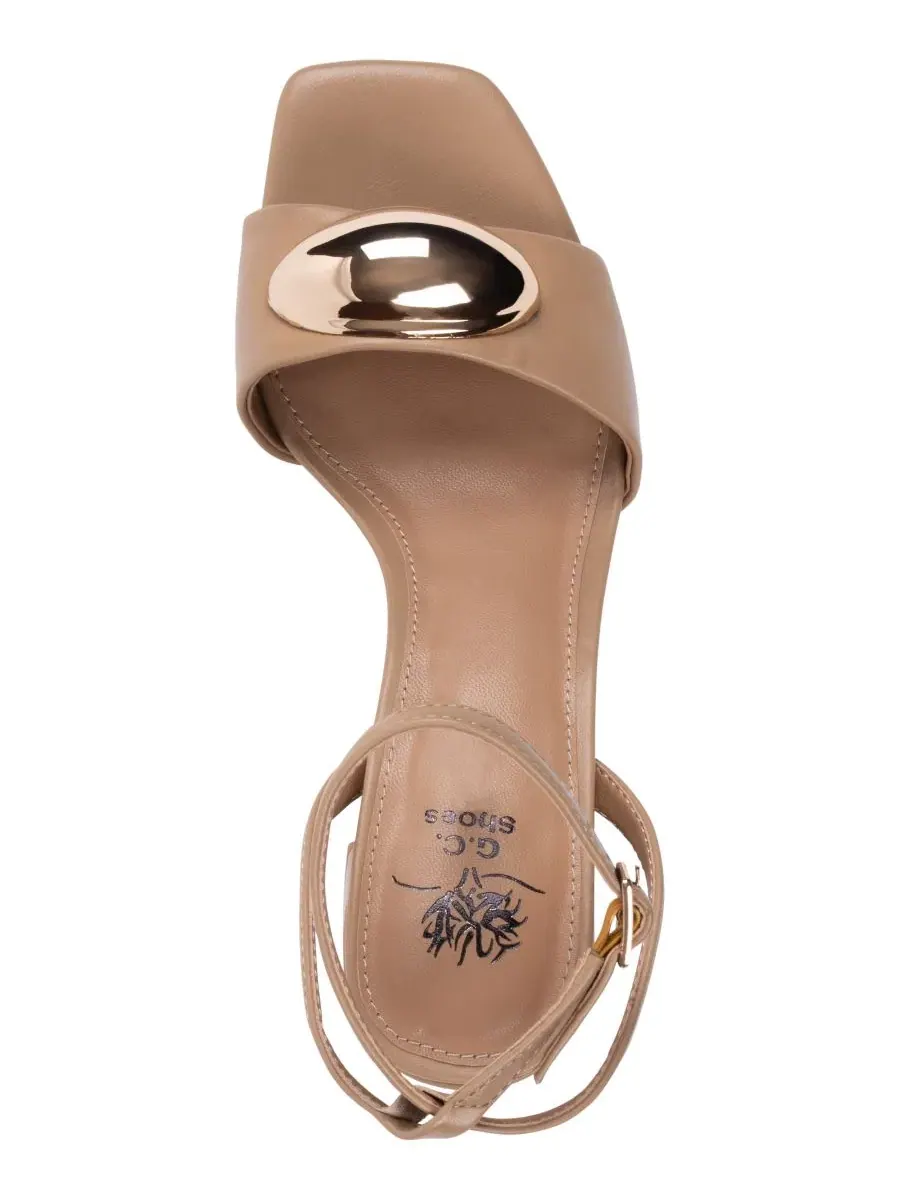 Женские сандалии Skyla с квадратным носком GC Shoes — изображение 4 из 5, бежевый