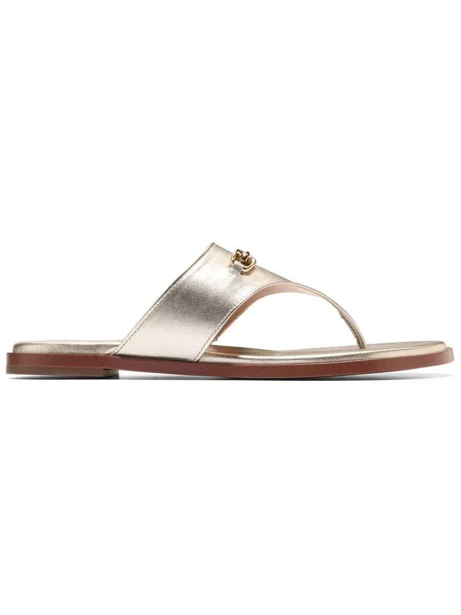 Женские сандалии-вьетнамки Flynn Cole Haan — изображение 2 из 7, золотистый металлик