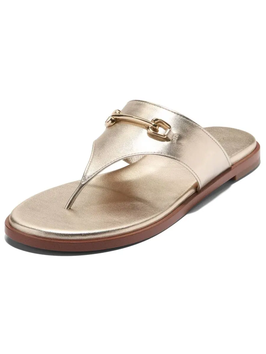Женские сандалии-вьетнамки Flynn Cole Haan — изображение 7 из 7, золотистый металлик