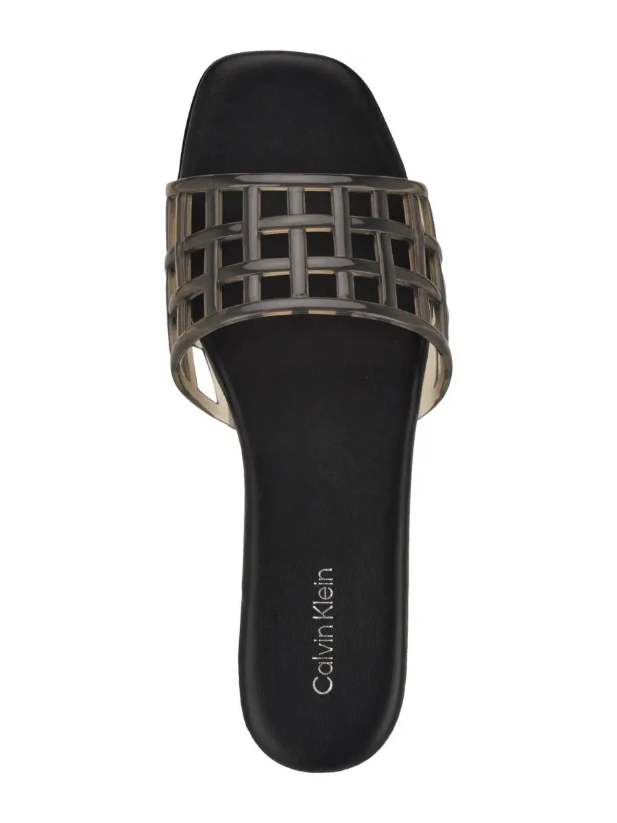 Женские сандалии-шлепанцы Yelena Jelly Flat Slide Sandals Calvin Klein — изображение 4 из 5, черный
