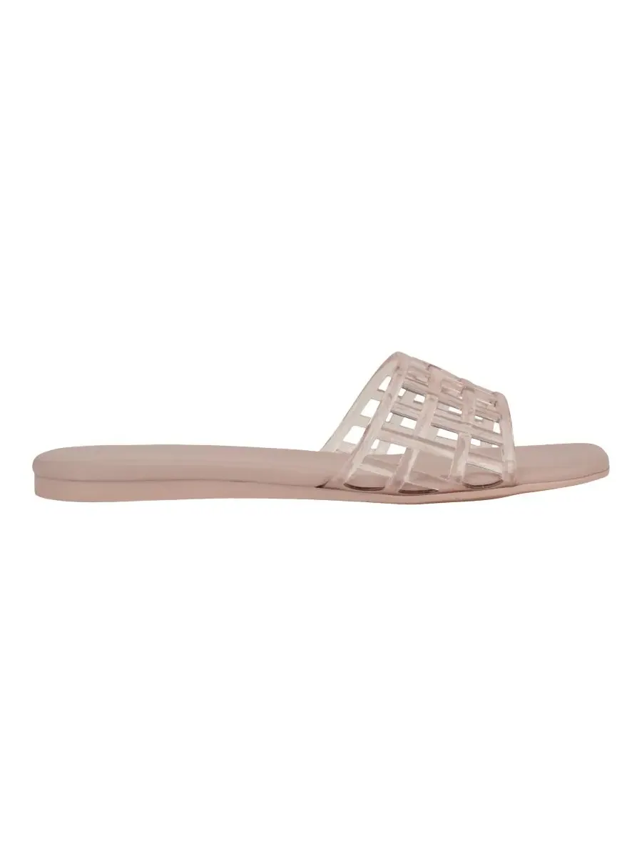 Женские сандалии-шлепанцы Yelena Jelly Flat Slide Sandals Calvin Klein — изображение 2 из 5, розовый