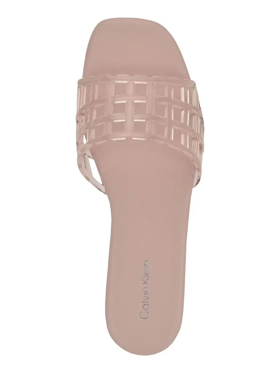 Женские сандалии-шлепанцы Yelena Jelly Flat Slide Sandals Calvin Klein — изображение 4 из 5, розовый