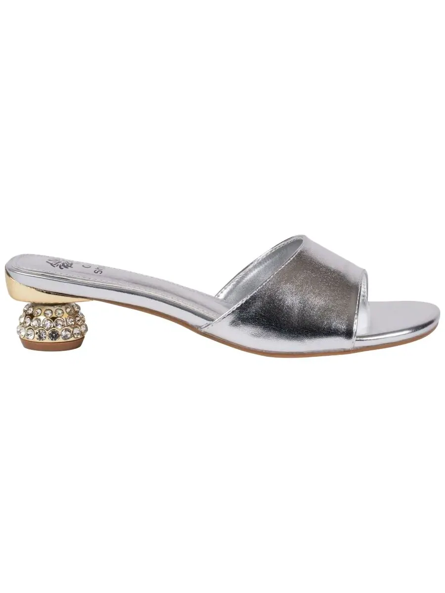 Женские сандалии Noho с одной резинкой GC Shoes — изображение 2 из 5, серебряный