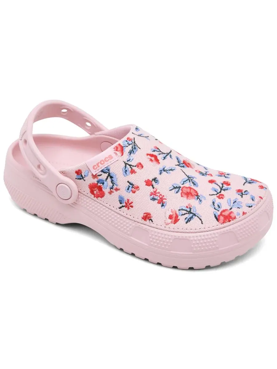 Женские клоги с цветочным принтом Classic Crafted Floral Crocs — изображение 1 из 6, розовый
