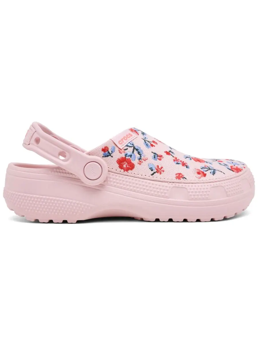 Женские клоги с цветочным принтом Classic Crafted Floral Crocs — изображение 2 из 6, розовый