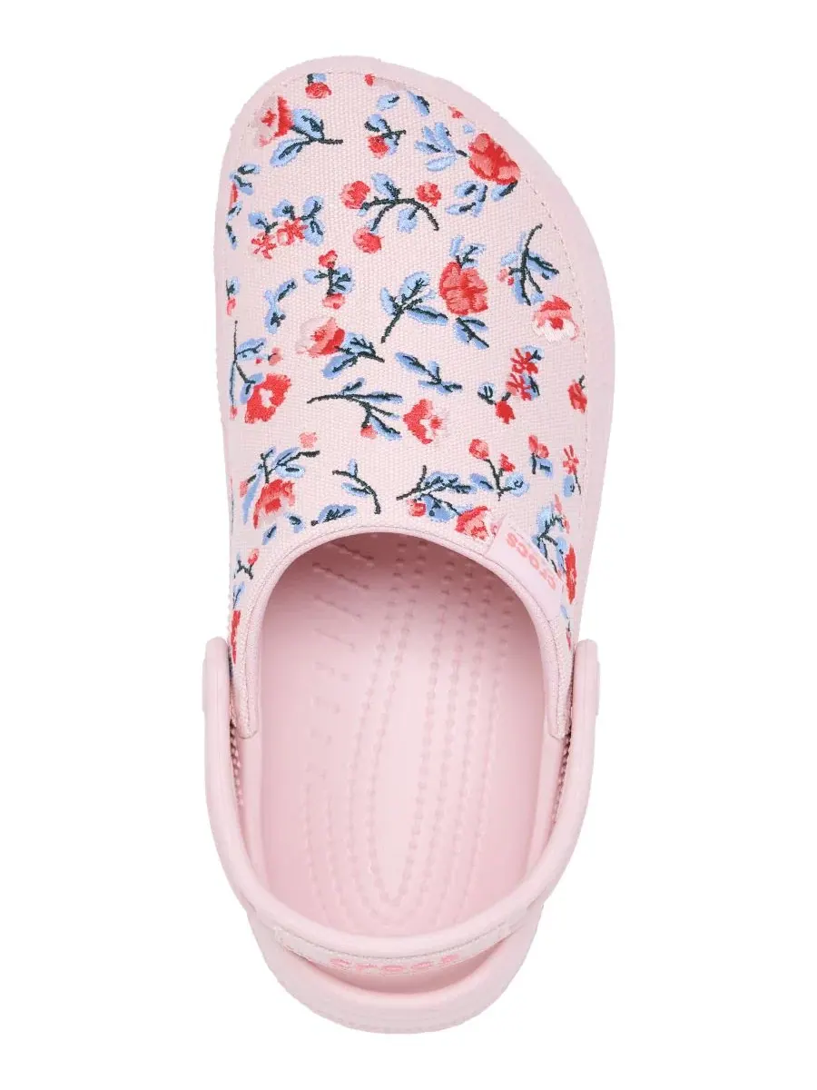 Женские клоги с цветочным принтом Classic Crafted Floral Crocs — изображение 5 из 6, розовый