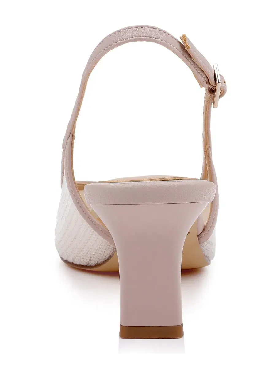 Туфли с острым носком и пряжкой Zabelle Jewel Badgley Mischka, Nude Matte — изображение 3 из 5, бежевый