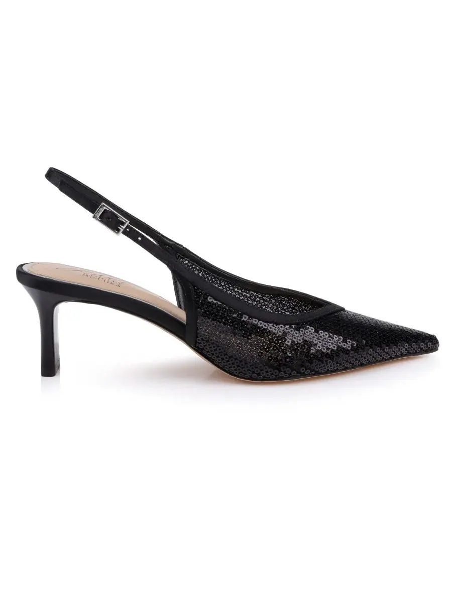 Туфли-лодочки Zabelle Slingback с острым мысом и пряжкой Jewel Badgley Mischka — изображение 2 из 5, черный