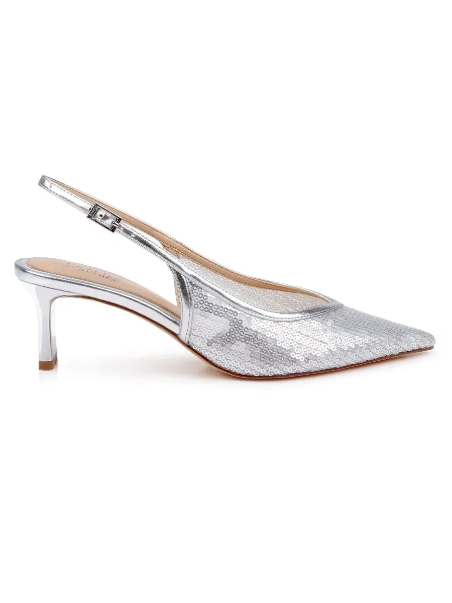 Туфли-лодочки с открытой пяткой Zabelle Slingback Dress Pumps Jewel Badgley Mischka — изображение 2 из 5