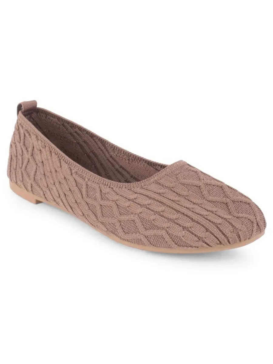 Балетки Tahari Cannes Cable Knit Slip-On — коричневый