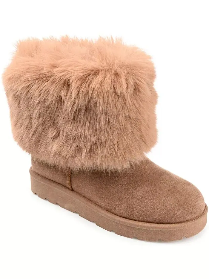 Женские сапоги Shanay Lug Sole Faux Fur для холодной погоды Journee Collection