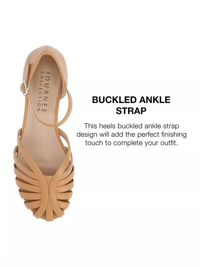 Женские туфли Joannah Fisherman Ankle Strap Flat Journee Collection — изображение 7 из 8, бежевый