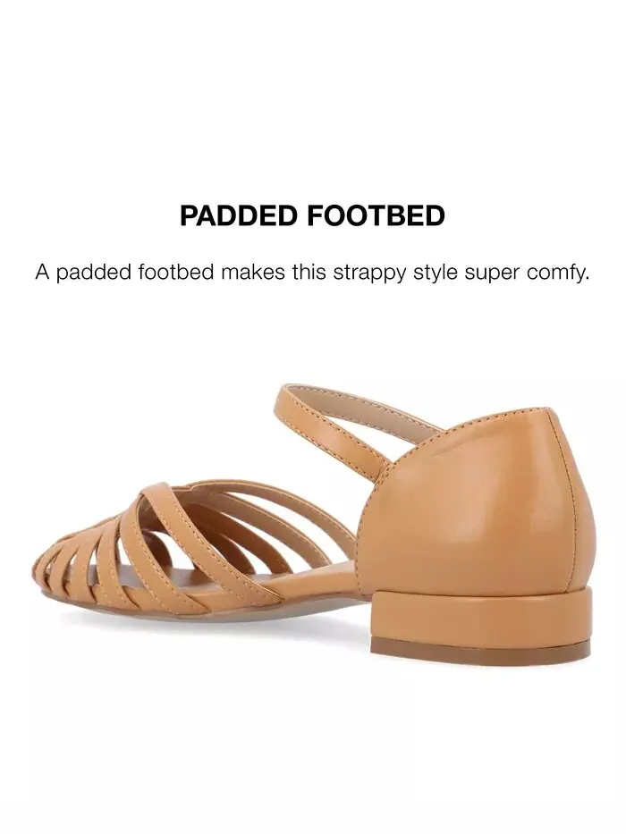 Женские туфли Joannah Fisherman Ankle Strap Flat Journee Collection — изображение 8 из 8, бежевый