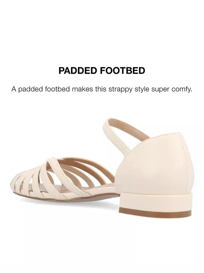 Женские туфли Joannah Fisherman Ankle Strap Flat Journee Collection — изображение 8 из 9, бежевый