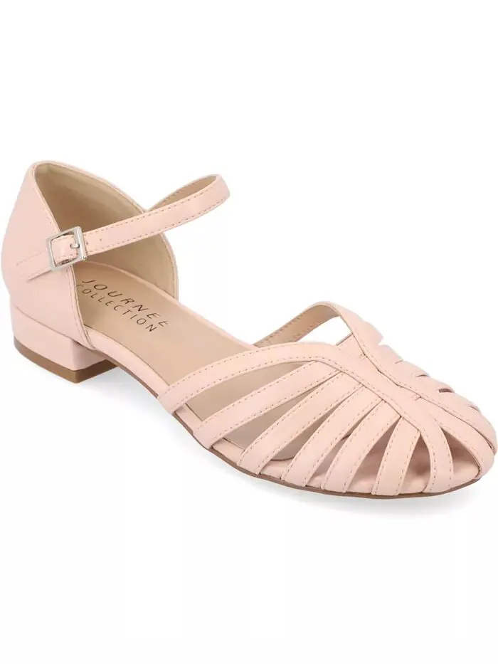 Женские туфли Joannah Fisherman Ankle Strap Flat Journee Collection — изображение 1 из 8, пудровый розовый