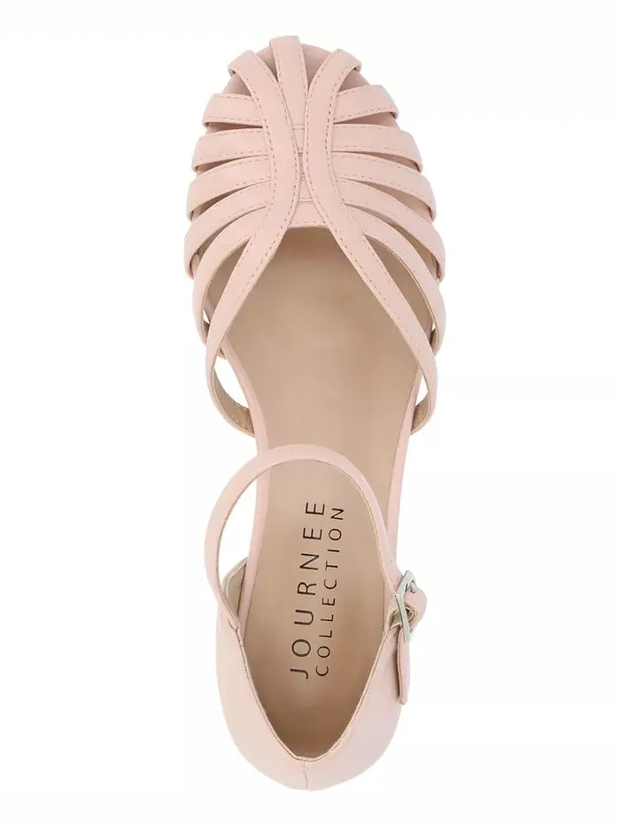 Женские туфли Joannah Fisherman Ankle Strap Flat Journee Collection — изображение 4 из 8, пудровый розовый