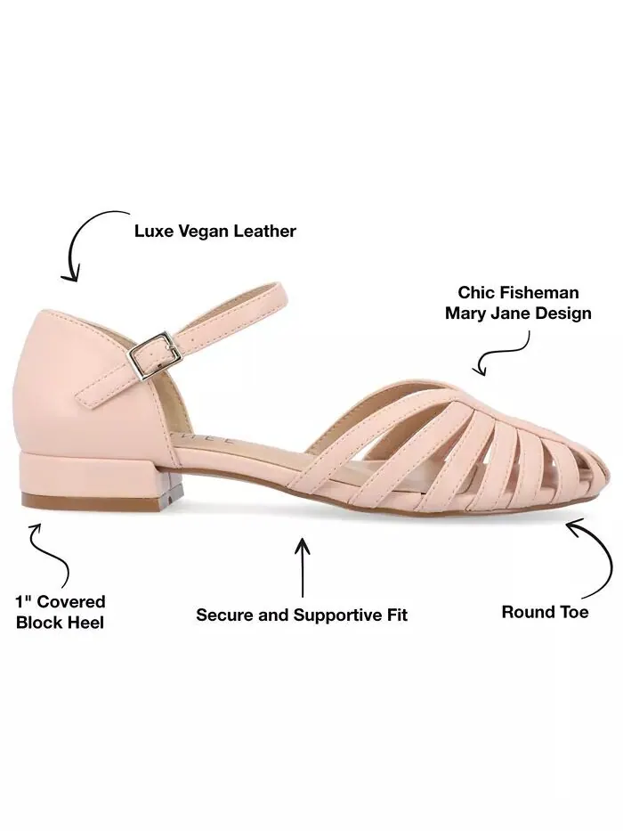 Женские туфли Joannah Fisherman Ankle Strap Flat Journee Collection — изображение 6 из 8, пудровый розовый