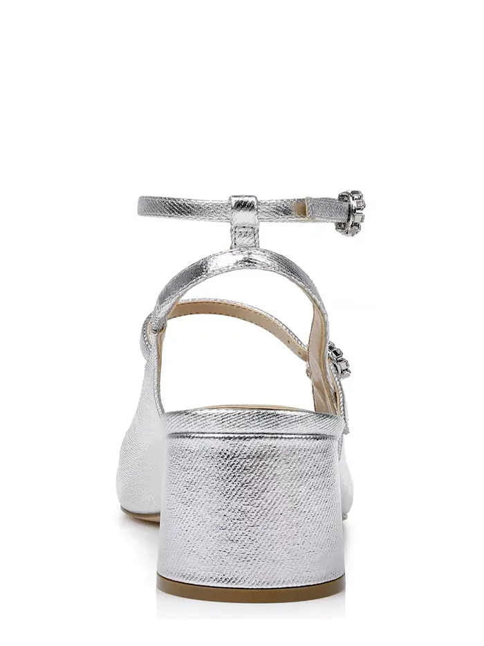 Вечерние туфли Keilani Maryjane Jewel Badgley Mischka — изображение 3 из 9, серебристый металлик