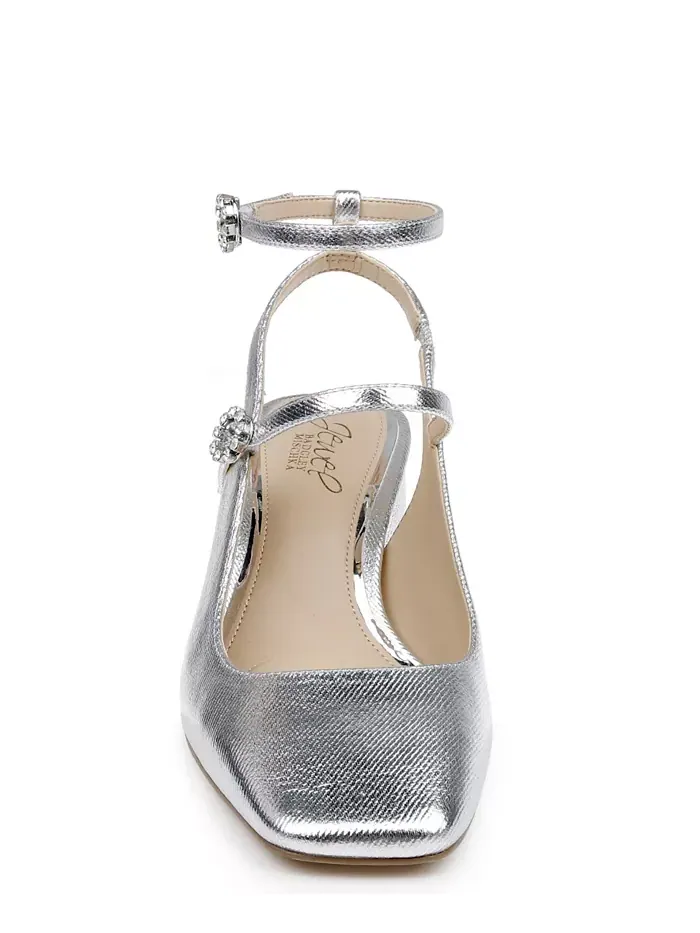 Вечерние туфли Keilani Maryjane Jewel Badgley Mischka — изображение 4 из 9, серебристый металлик