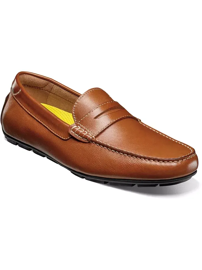 Мужские мокасины Motor Smooth с круглым мысом Penny Loafer Florsheim — изображение 1 из 7, коричневый