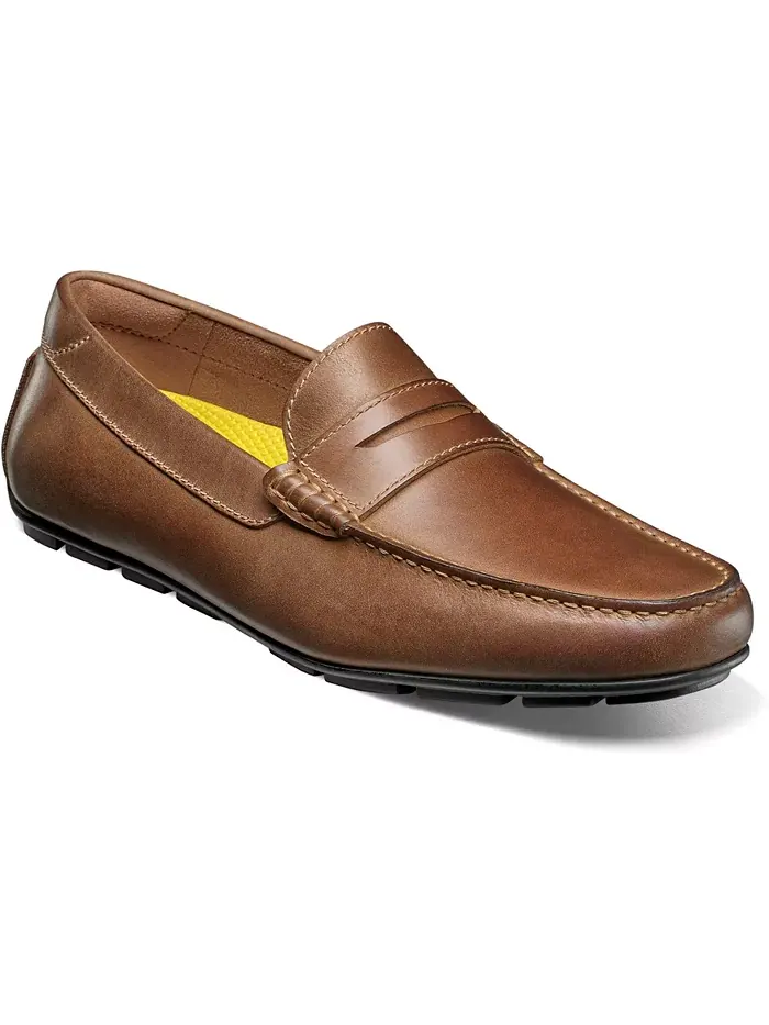 Мужские мокасины Motor Smooth с круглым мысом Penny Loafer Florsheim — изображение 1 из 7, коричневый