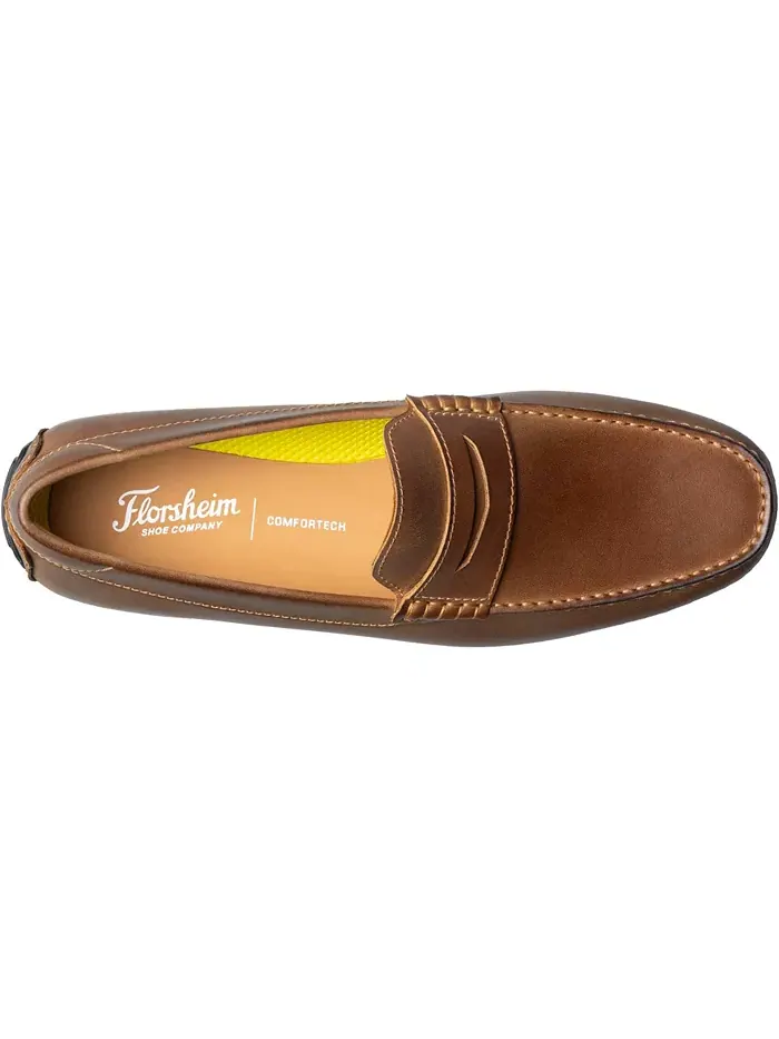 Мужские мокасины Motor Smooth с круглым мысом Penny Loafer Florsheim — изображение 6 из 7, коричневый