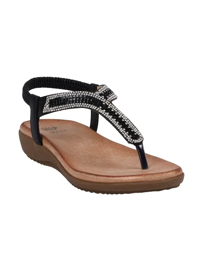 Женские плоские сандалии Lori с декором GC Shoes — изображение 1 из 5, черный