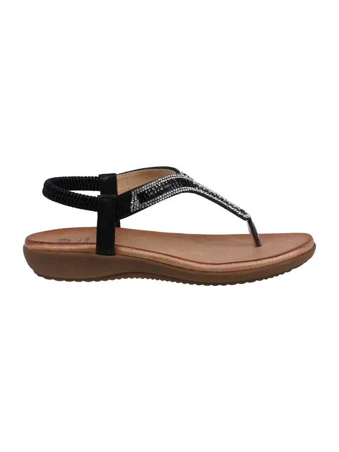 Женские плоские сандалии Lori с декором GC Shoes — изображение 2 из 5, черный