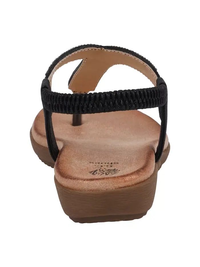 Женские плоские сандалии Lori с декором GC Shoes — изображение 3 из 5, черный