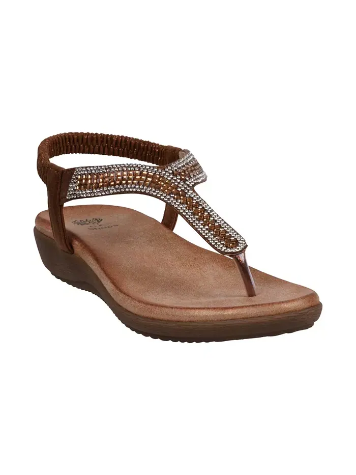 Женские плоские сандалии Lori с декором GC Shoes — изображение 1 из 5, золотистый