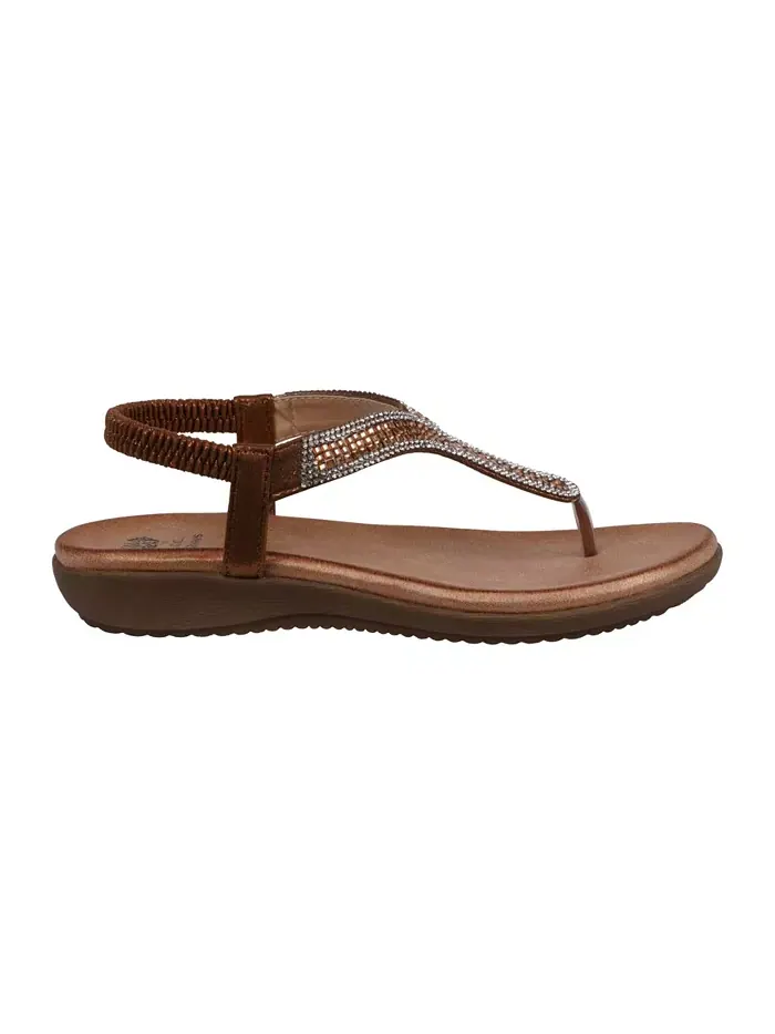 Женские плоские сандалии Lori с декором GC Shoes — изображение 2 из 5, золотистый