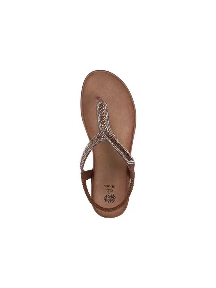 Женские плоские сандалии Lori с декором GC Shoes — изображение 4 из 5, золотистый
