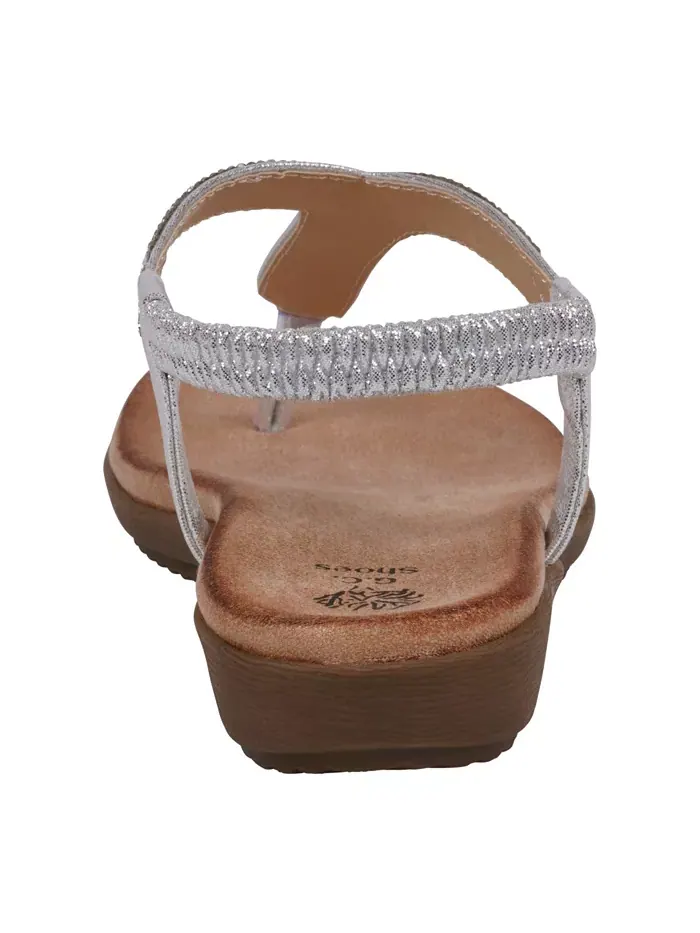 Женские плоские сандалии Lori с декором GC Shoes — изображение 3 из 5, серебряный