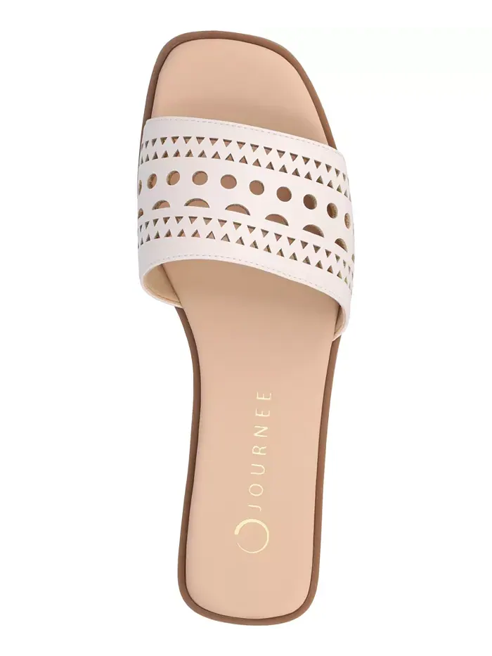 Женские перфорированные плоские сандалии Brodie Journee Collection — изображение 4 из 6, кость