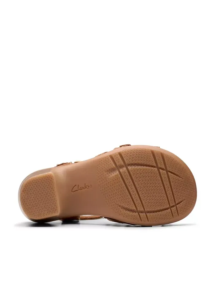 Босоножки Clarks Emily2 Rose на устойчивом каблуке из кожи — изображение 5 из 7, бежевый