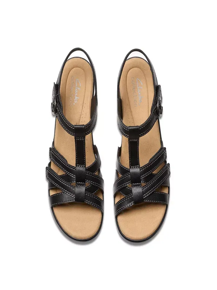 Босоножки Clarks Emily2 Rose на устойчивом каблуке из кожи — изображение 4 из 7, черный