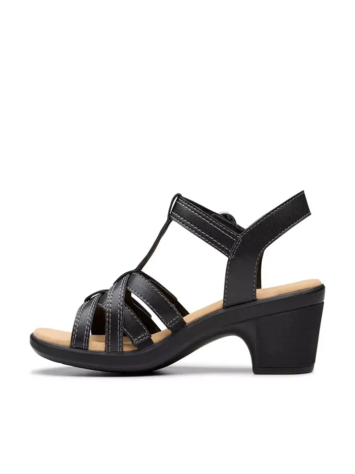 Босоножки Clarks Emily2 Rose на устойчивом каблуке из кожи — изображение 6 из 7, черный