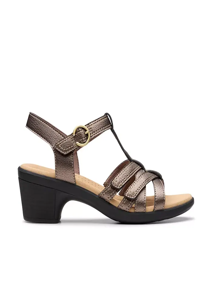 Экю "Emily2 Rose" босоножки на устойчивом каблуке из кожи Clarks — изображение 2 из 7, золотистый