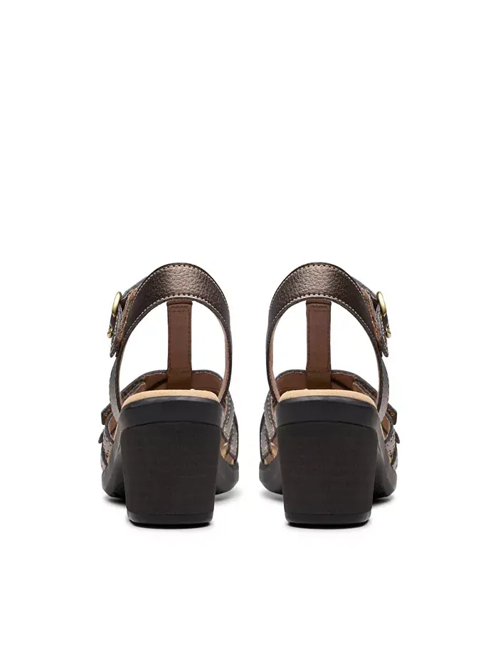 Экю "Emily2 Rose" босоножки на устойчивом каблуке из кожи Clarks — изображение 3 из 7, золотистый