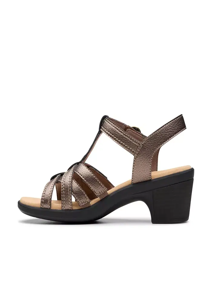 Экю "Emily2 Rose" босоножки на устойчивом каблуке из кожи Clarks — изображение 6 из 7, золотистый