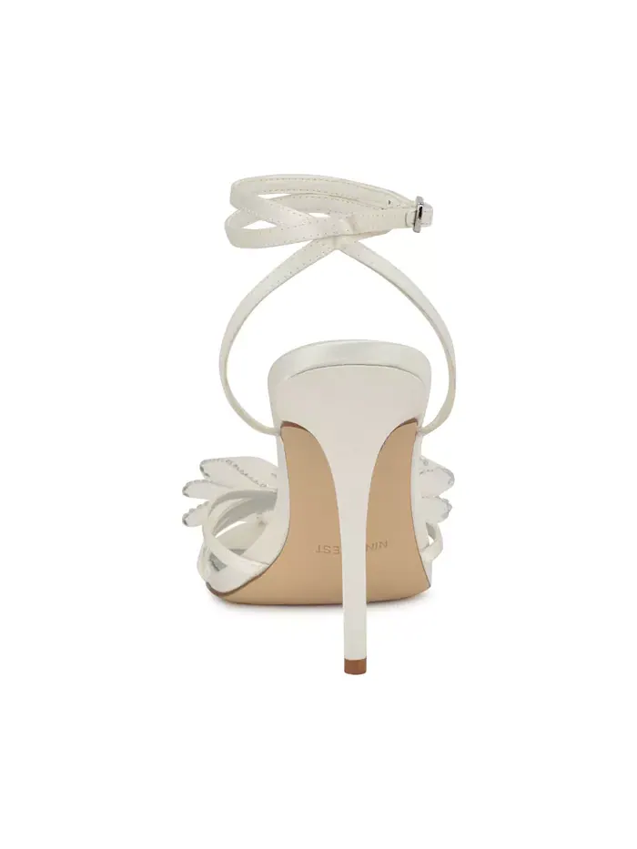 Женские свадебные босоножки на шпильке Minky с меховой отделкой Nine West — изображение 3 из 5, белый