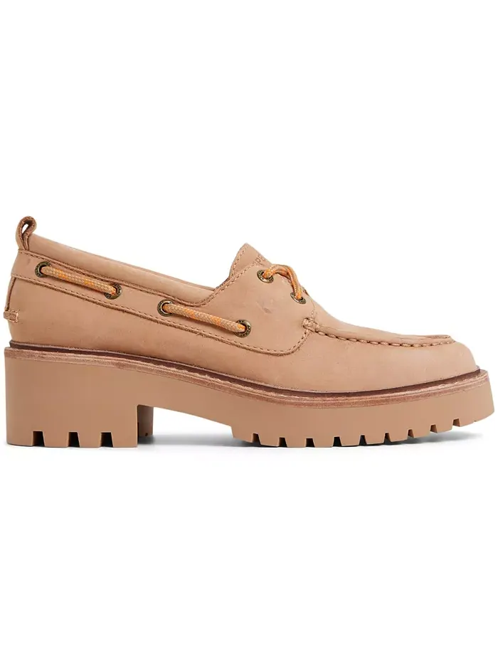 Женские лодочные туфли Authentic Original 2-Eye Lug Boat Shoe Sperry — изображение 2 из 5, бежевый