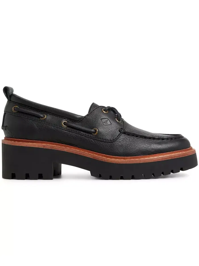 Женские лодочные туфли Authentic Original 2-Eye Lug Boat Shoe Sperry — изображение 2 из 5, черный