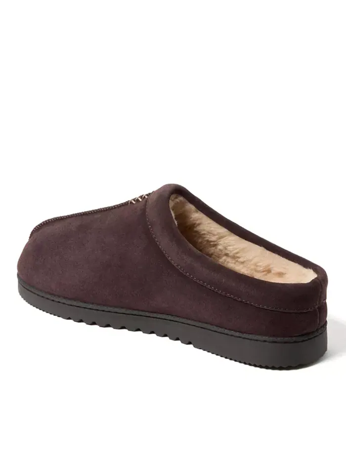 Мужские тапочки Dean из натуральной замши Clog House Shoe Dearfoams — изображение 3 из 5, коричневый