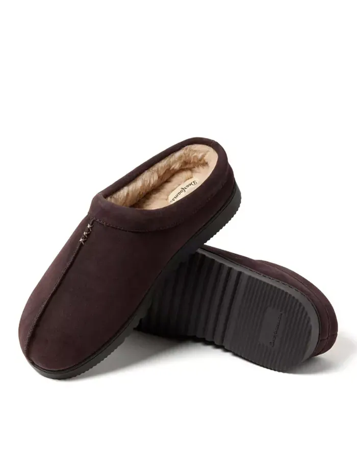 Мужские тапочки Dean из натуральной замши Clog House Shoe Dearfoams — изображение 4 из 5, коричневый