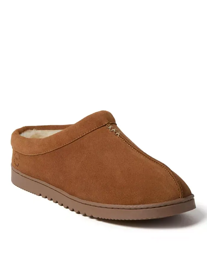 Мужские тапочки Dean из натуральной замши Clog House Shoe Dearfoams — изображение 1 из 5, орех