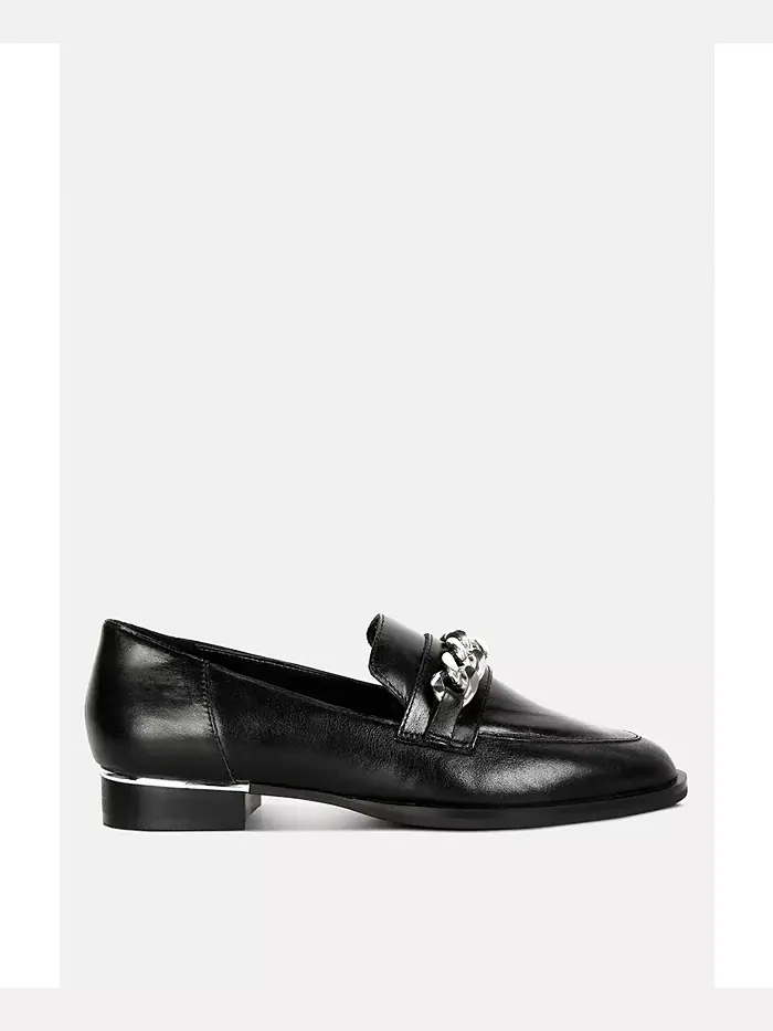 Лоферы POLA Nude Leather Horsebit Loafers Rag & Co