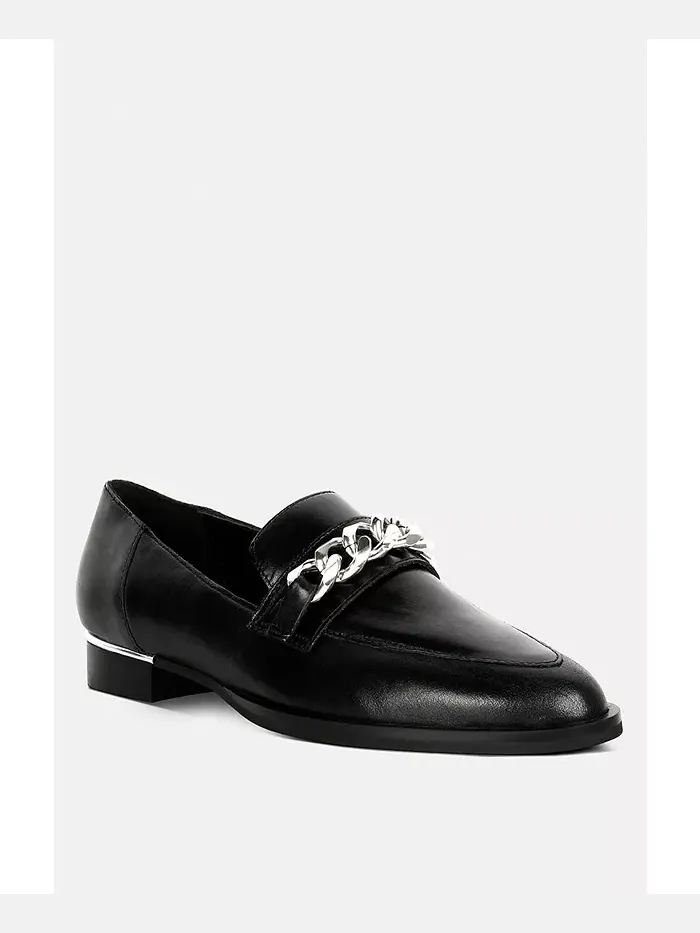 Лоферы POLA Nude Leather Horsebit Loafers Rag & Co — изображение 3 из 4, черный